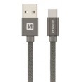 datový kabel SWISSTEN USB/Micro USB-C 20 cm šedý