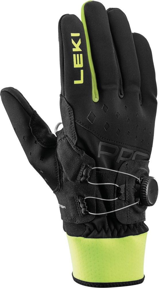 Běžkařské rukavice Leki PRC BOA® Shark black-neon yellow