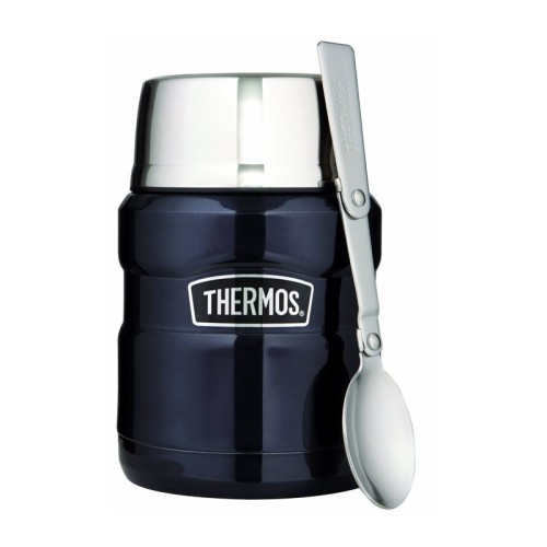 Thermos Termoska na jídlo se skládácí lžící a šálkem 470 ml - tmavě modrá
