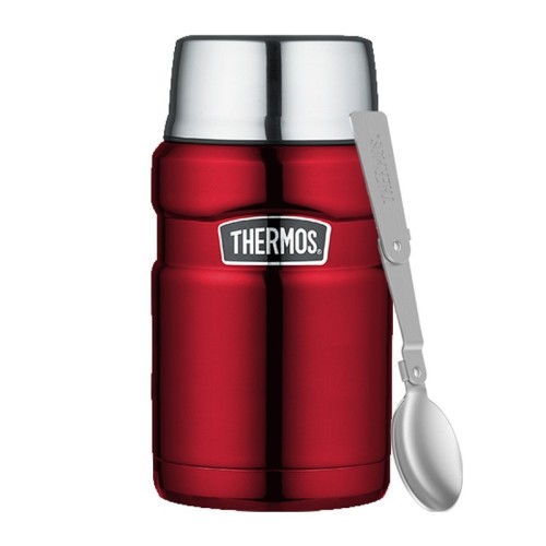 Thermos Termoska na jídlo se skládácí lžící a šálkem 710 ml - červená