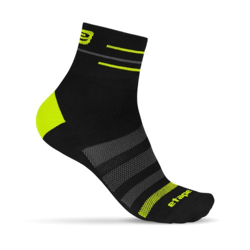 Etape – ponožky SOX, černá/žlutá fluo