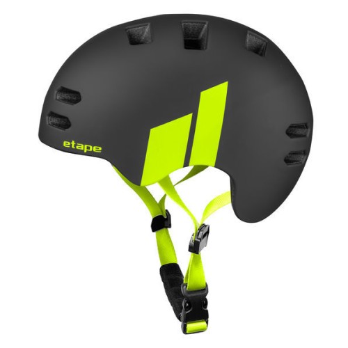 Etape – dětská cyklistická přilba BUDDY, černá/žlutá fluo mat