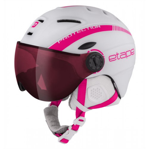 Dětská lyžařská helma Etape RIDER PRO, bílá/růžová mat
