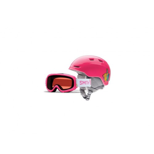 Dětská lyžařská helma+brýle Smith ZOOM JR/GAMBLER pink vel.53-58cm