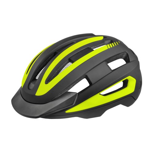 Etape – cyklistická přilba TAKE-OFF, černá/žlutá fluo mat