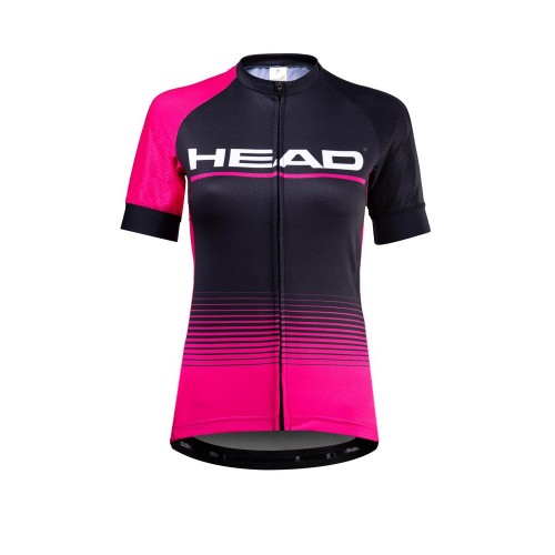 Cyklistický dres  HEAD TEAM dámský černá/růžová