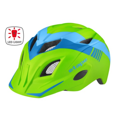 Etape – dětská cyklistická přilba PLUTO LIGHT, zelená/modrá mat