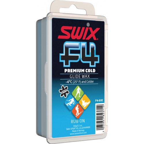 Skluzný vosk SWIX F4 cold s korkem ,60g
