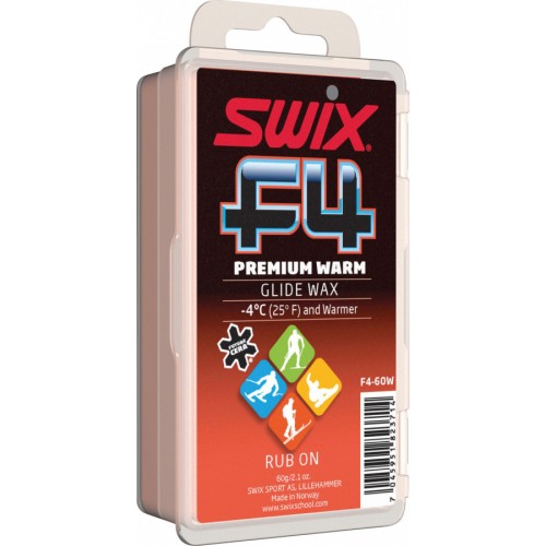 Skluzný vosk SWIX F4 warm s korkem ,60g