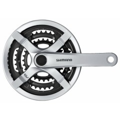kliky SHIMANO Tourney FC-TX501-S 170mm 48x38x28 zubů, stříbrné s krytem, v krabičce