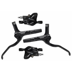 brzda kotoučová SHIMANO MT200 černá př. a zad. komplet bez kotoučů / černé hadice)