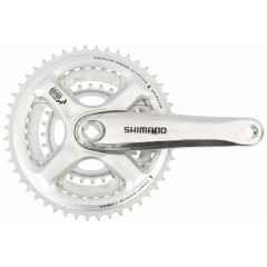 Kliky SHIMANO FC-M191-S 170mm 48-38-28 zubů, stříbrné, bez krytu, 8 speed, pro osu čtyřhra