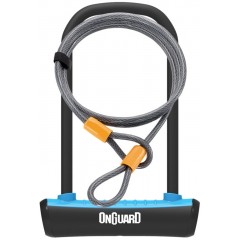 zámek ONGUARD podkova 115x230x11 mm modrá + lanko 1200x10 mm