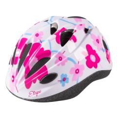 Etape – dětská cyklistická přilba PONY, bílá/růžová