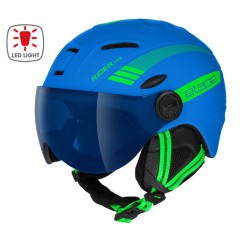 Dětská lyžařská přilba RIDER PRO LIGHT, modrá/zelená mat 53-55 cm